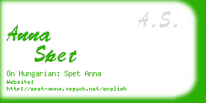 anna spet business card
